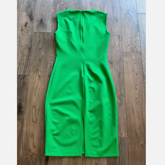 Zara Woman Pleated Shift Dress Size S Green Sleeveless Workwear Office Colorful - Picture 3 of 6